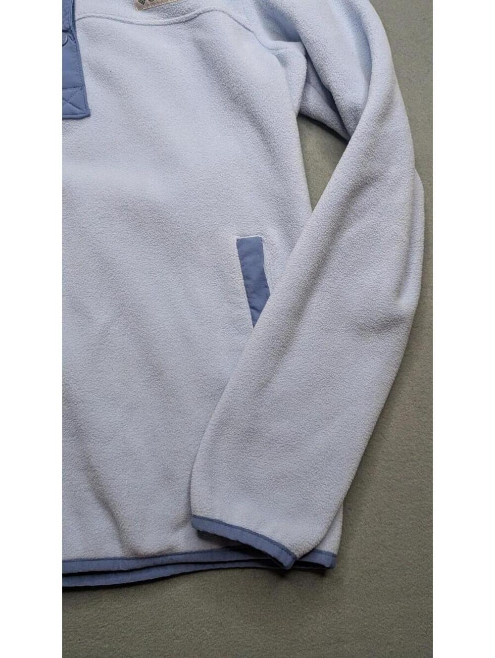 Columbia Jacket Womens Small Blue Fleece Half Snap Pullover Pockets Outdoor - Picture 3 of 9